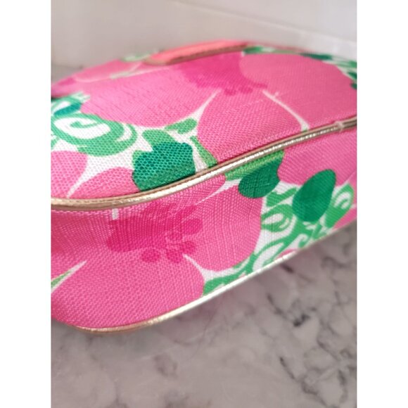 Lilly Pulitzer For Estee Lauder Floral Cosmetic Bag With Pink & Green Design - Picture 5 of 13